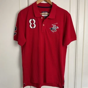 Beverly Hills Polo Club Sport Men's Polo Shirt Size Large Red T-Shirt Cotton New - Picture 1 of 10