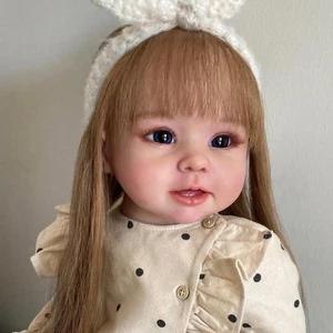28 Zoll Reborn Baby Puppe Künstler fertig süß Kleinkind Mädchen lange Haare Stoffkörper Geschenk - Bild 1 von 5