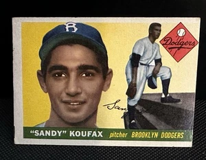 1955 Topps Sandy Koufax #123 Rookie Miscut Otherwise Great Shape HOF Dodgers - Picture 1 of 12