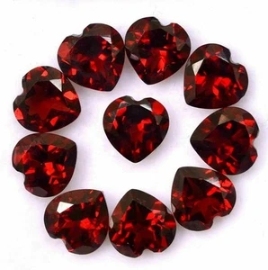 Heart Cut Faceted Loose Gemstone AAA Natural Red Garnet For Making All Jewelry - Picture 1 of 6