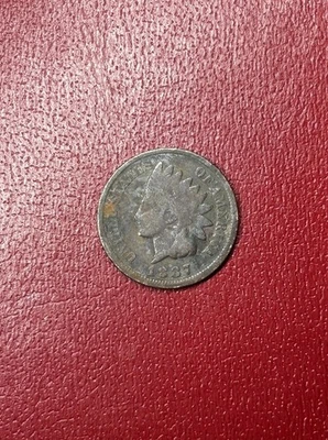1887 Indian Head Cent Good Condition USA One Penny Nice Date FAST SHIPPING #87N - Image 1 of 2