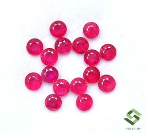 3.50 mm Natural Ruby Round Cut Lot 16 Pcs 2.91 CTS Calibrated Loose Gemstones - Picture 1 of 6