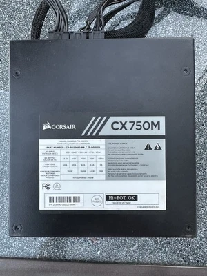 Corsair CX750M 750W Semi-Modular Power Supply Used - Image 1 of 3