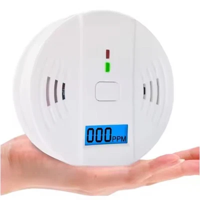 CO Detector Carbon Monoxide Detector Detector Warner LCD Display Sensor with Battery - Image 1 of 4