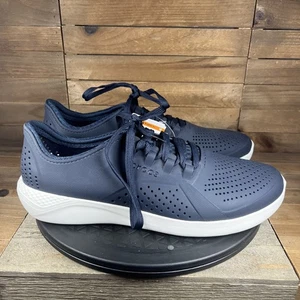 Zapatillas deportivas Crocs LiteRide Pacer para hombre talla 12 azul oscuro con cordones cómodas zapatos - Imagen 1 de 10