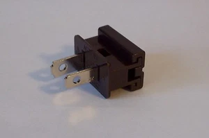 BROWN SLIDE ON TYPE POLARIZED LAMP PLUG FOR 18/2 SPT2 LAMP CORD 30388J - Picture 1 of 5