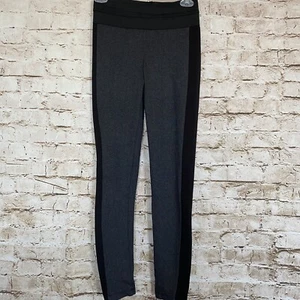 Leggings Zara Basic Mujer Talla M Cintura Alta Gris Negros Acanalados Paneles Laterales - Imagen 1 de 4