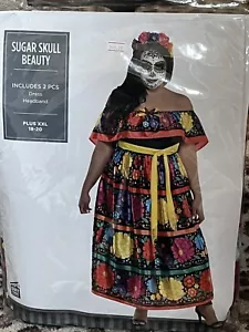 Tag der Toten Dias de las Muertas Damen Halloween Kostüm Sugar Skull - Erwachsene - Bild 1 von 3