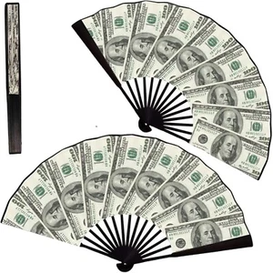 Hand Fans Foldable for Line Dancing Decorative Popping Big Money Fan Dance Music - Picture 1 of 6