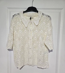 Pullover Cardigan Jacke weiß creme elfenbein Gr. L H&M **TOP** - Bild 1 von 3
