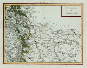 Antique Map-TOPOGRAPHY-CHAMPAGNE-VERDUN-BAR-LE-DUC-CLERMONT-Anonymous-ca. 1800 - Picture 1 of 6