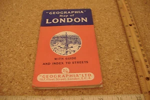 ~GEOGRAPHIA MAP OF LONDON~WITH GUIDE AND INDEX TO STREETS~ - Picture 1 of 10