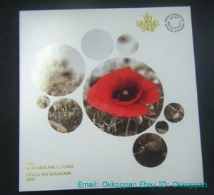 2015 Canada Remembrance Collector's Coin Card Holder Folder Poppy Flanders set - Picture 1 of 5
