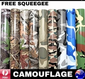 CAMOUFLAGE CAR VINYL WRAP FILM ROLL DECAL STICKER AIR RELEASE BLACK GLOSS MATTE - Picture 1 of 28