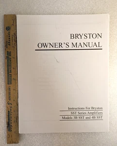 Amplificadores Bryston Serie SST Modelos 3B y 4B SST Original Manual del Propietario - Imagen 1 de 9