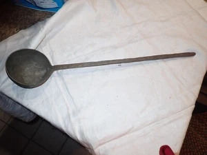 Vintage Large Hand Forged Antique Ladle Tool Primitive Collectible Iron Homemade - Picture 1 of 9