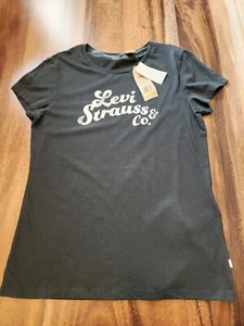 Levi Strauss Women's Dark Gray Graphic Tshirt Large NWT - Picture 1 of 6