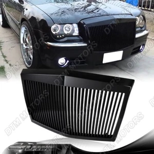Parrilla delantera estilo fantasma vertical negra para Chrysler 300 300C 2005-2010 ABS - Imagen 1 de 4