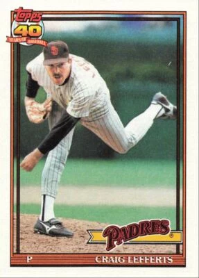 1991 Topps Baseball Craig Lefferts San Diego Padres #448 - Image 1 of 2