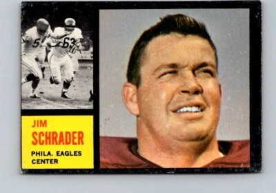 1962 TOPPS FOOTBALL #121 JIM SCHRADER SP         MID GRADE QJ - Image 1 of 2