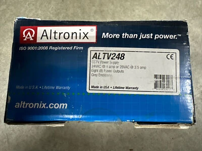 Altronix ALTV248 CCTV Power Supply, 8 Fused Outputs, 24/28VAC @ 4A, 115VAC NIB! - Image 1 of 4