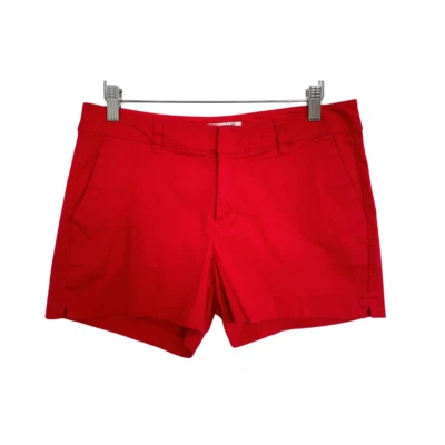 Old Navy Shorts Women 4 Red Chino Khakis Casual Preppy Cotton Crimson - Image 1 of 4