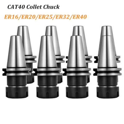 HSS Collet Chuck Tool Holder CAT40 ER16 ER20 ER25 ER32 ER40 CNC Milling Machine  - Image 1 of 4