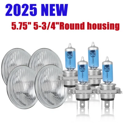 For Ford Galaxie 500 1962-1974 5.75" 5-3/4 inch LED Headlight H4 Halogen Lamp 4X - Image 1 of 4