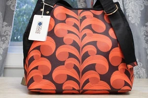Orla Kiely - Printed Pebble Grain Shoulder Bag - Gondola - Calathea Print NWT - Picture 1 of 12