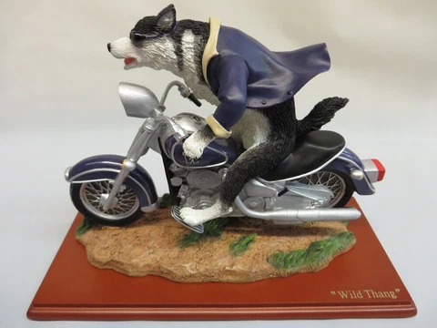 Washington Huskies Wild Thang Motorcycle Mascot Biker Gift Collectible Figurine Cover