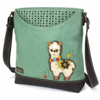 New Chala Sweet Messenger Crossbody Purse Bag Pleather FOX Olive Green gift - Image 1 of 4