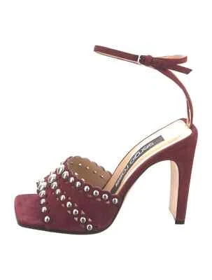 Sandalias SERGIO ROSSI Gamuza Borgoña Talla 7 IT 37 Buen Estado Foto 1 de 4