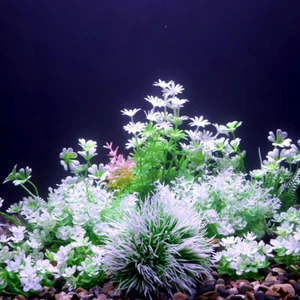 White Artificial Water Plant Fish Wedding Party Decor Aquarium Tank Grass - Picture 1 of 20