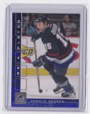 2001-02 ITG BE A PLAYER MEMORABILIA SAPPHIRE BASE/100 HAROLD DRUKEN #224 CANUCKS - Image 1 of 2