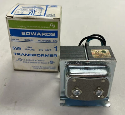 EDWARDS,599,SIGNALING TRANSFORMER 120V AC PRIMARY 24V 40VA SECONDARY NEW - Image 1 of 4