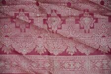 Indian Pink Sarees 100% Pure Silk Woven Flower Embroidered Sari Premium Fabric