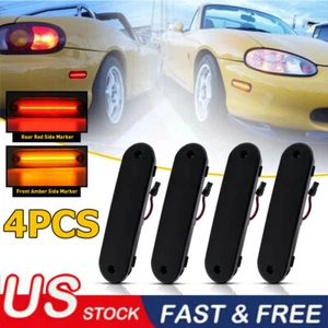 4x Smoked Led Front&Rear Side Marker Light For Mazda Miata MX-5 NA NB 1990-2005 - Imagen 1 de 10