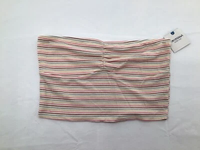 Arizona Jean Co Jrs Размер Большой Белый Разноцветный Полосатый Обрезной Верх Трубка - Изображение 1 из 4