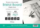 A3 Bristol board Pad 250gm Ultra Smooth White Card. 20 Sheets 250gsm