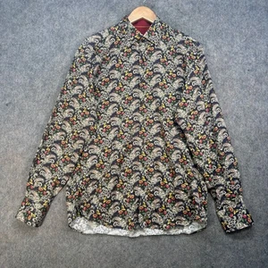 Camisa Claudio Lugli Para Hombre Talla XL Multi 100% Algodón Puro Paisley Floral Abotonada - Imagen 1 de 6