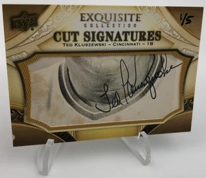TED KLUSZEWSKI CUT AUTO RARE/5 Card 2011 EXQUISITE CUT MLB CINCINNATI REDS - Picture 1 of 9