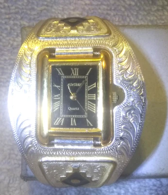 Montana Silversmiths Cuff Watch Southwest Aztec Western Gold New Bat Great 1 Foto 1 de 4