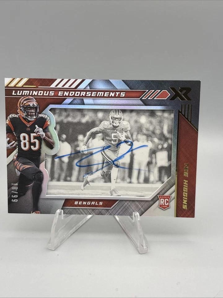 2020 Panini Xr Football Lumindus Endorsements Tee Higgins Auto /99 (RC) - Image 1 of 3