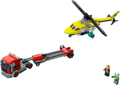 LEGO City Rescue Helicopter Transport Truck 60343 Toy Block Gift Vehicle Boys - Image 1 of 4