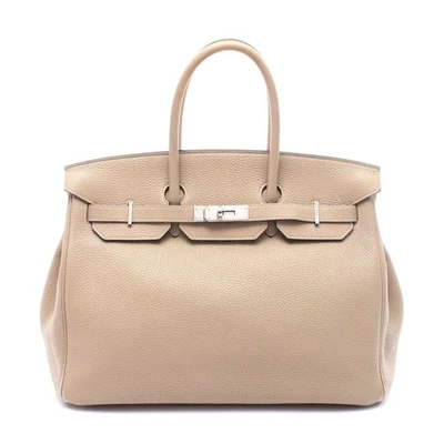 Hermes Birkin 35 Togo Trench Handbag Women Beige One Size - Image 1 of 4