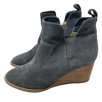 Blondo Gray Suede Waterproof Wedge Ankle Booties Boots Women's Size 10M - Image 1 of 4