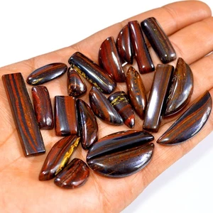 21 Pcs 309 Cts Natural Iron Tiger Eye Cabochon Gemstone Lot 36x9 14x8mm #3175 - Picture 1 of 4