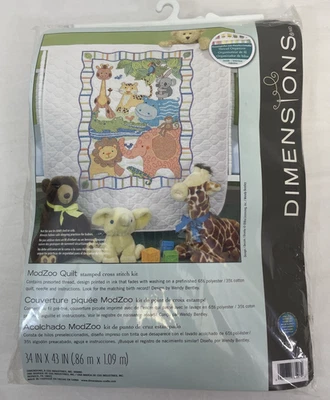 Dimensions ModZoo Baby Quilt Kit Stamped Cross Stitch #73507 - Image 1 of 4