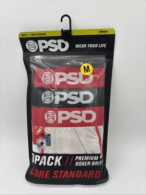 Paquete de 3 calzoncillos boxer PSD Core Standard Premium grises cocky blancos talla mediana - nuevos Foto 1 de 4