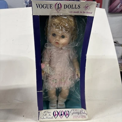 Vogue 12" Ginny Baby 60s Vintage Vinyl Ginny Doll Family With Box And Bottle - Image 1 of 4